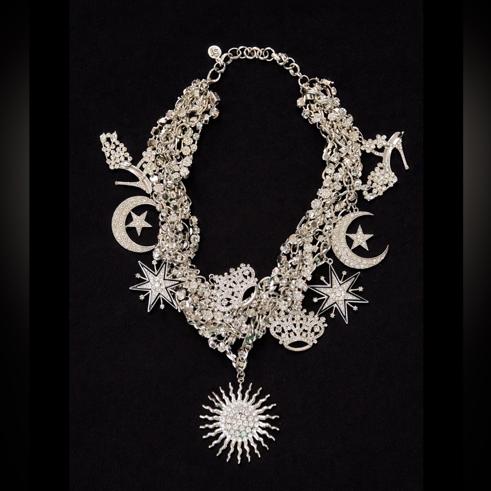 Silver Celestial Statement Necklace & Charm Brace… - image 4